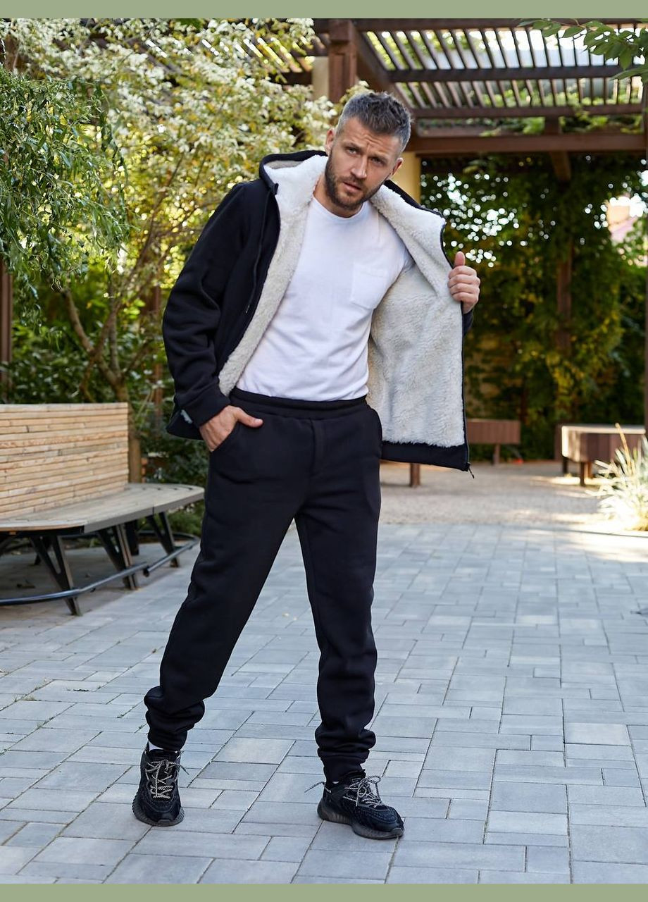 Мужской теплый спортивный костюм цвет черный New Trend (304991247)