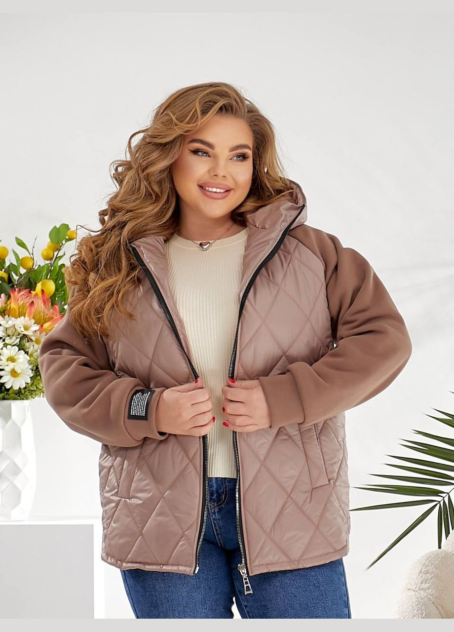 Коричневая демисезонная куртка женская димисезонная Style Point