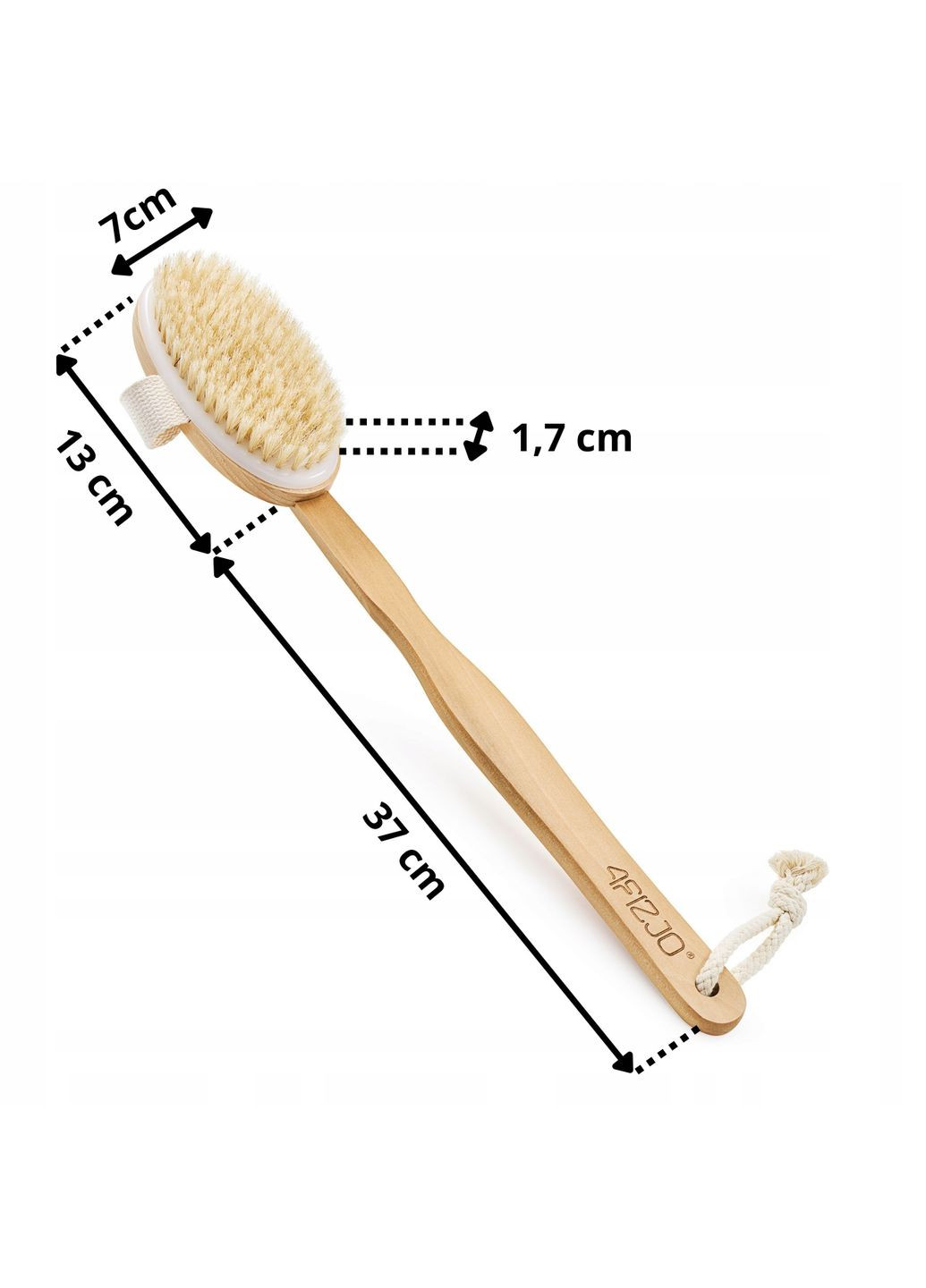 Щетка для сухого массажа тела 2 в 1 с натуральным ворсом и деревянной ручкой 4FIZJO 4fj0347 (275095776)