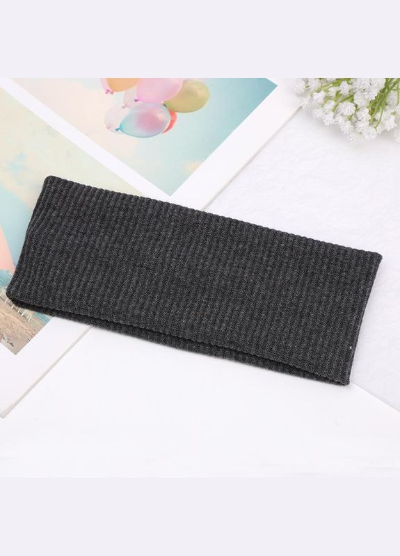 Повязка для головы в рубчике Mirrow Темно-Серая (L89103301) No Brand (330778749)