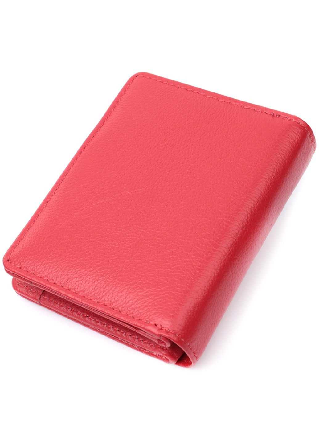Яскравий жіночий гаманець з монетницею та блоком для пропусків із натуральної шкіри 22714 Червоний st leather (297993014)