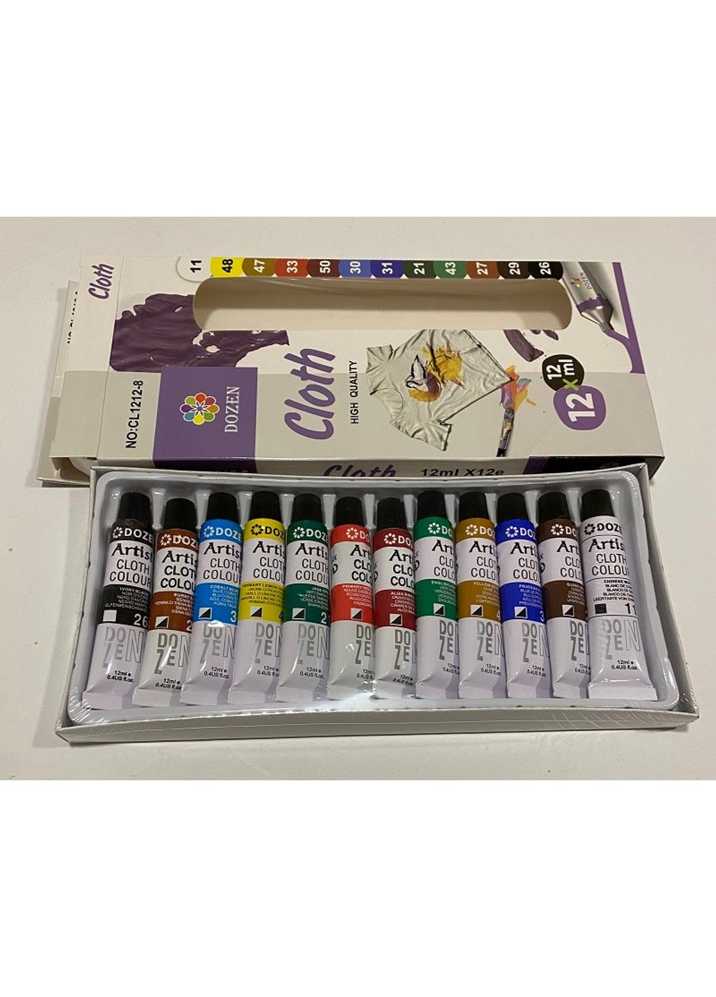 Набір акрилових фарб для одягу 12кольорів по 12 мл 0677 Dozen (313866906)
