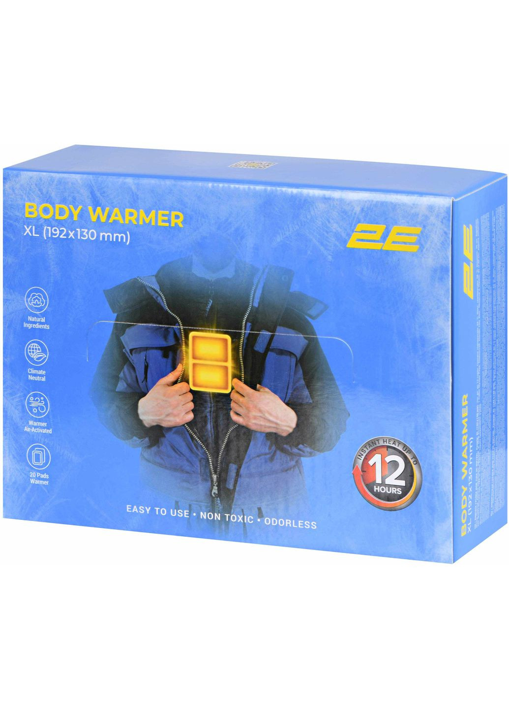 Хімічна грілка для тіла розмір (192x130мм) клейка до 12 годин - 20 шт (-BW12XL-DB) 2E (360421758)
