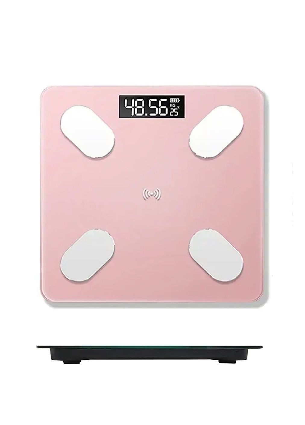 Ваги підлогові з підключенням до телефону по Bluetooth максимальним навантаженням до 180 кг 26x26 см (480097-Prob) Рожеві Unbranded (329360709)