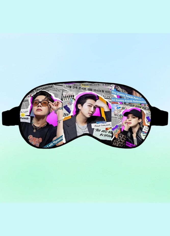 Маска для сну k pop BTS #002 чорна No Brand (315041453)