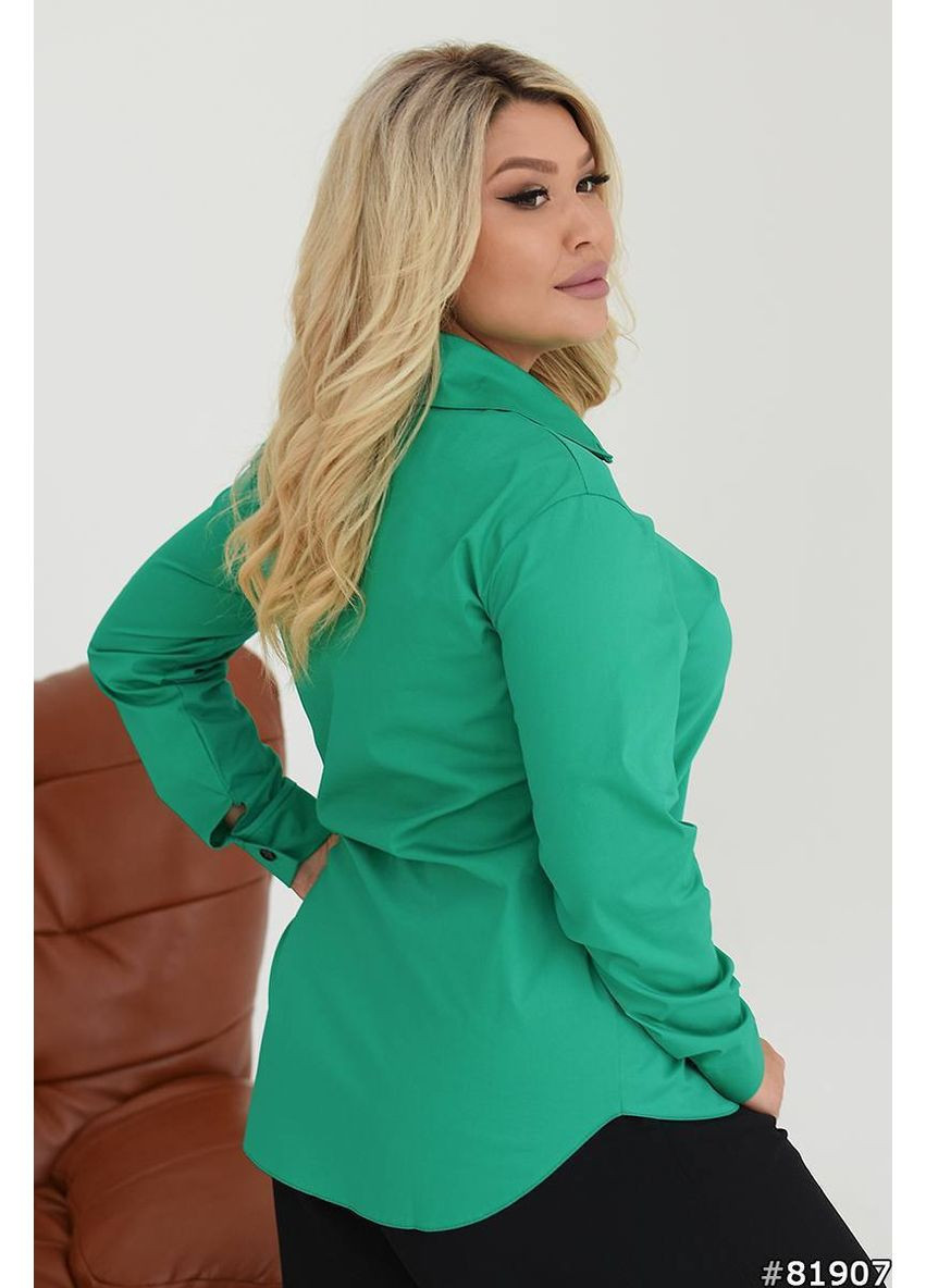 Зеленая кэжуал рубашка в полоску Україна с длинным рукавом