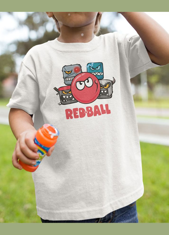 Белая детская футболка red ball команда No Brand