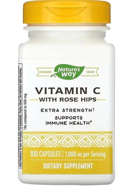 Аскорбінова кислота вітамін С Vitamin C 1000 мг 100 капс Nature's Way (357342929)