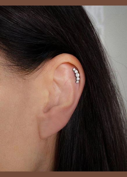 Золота сережка для пірсингу хеліксу з фіанітами. З40001ШТ Ірій (322196491)