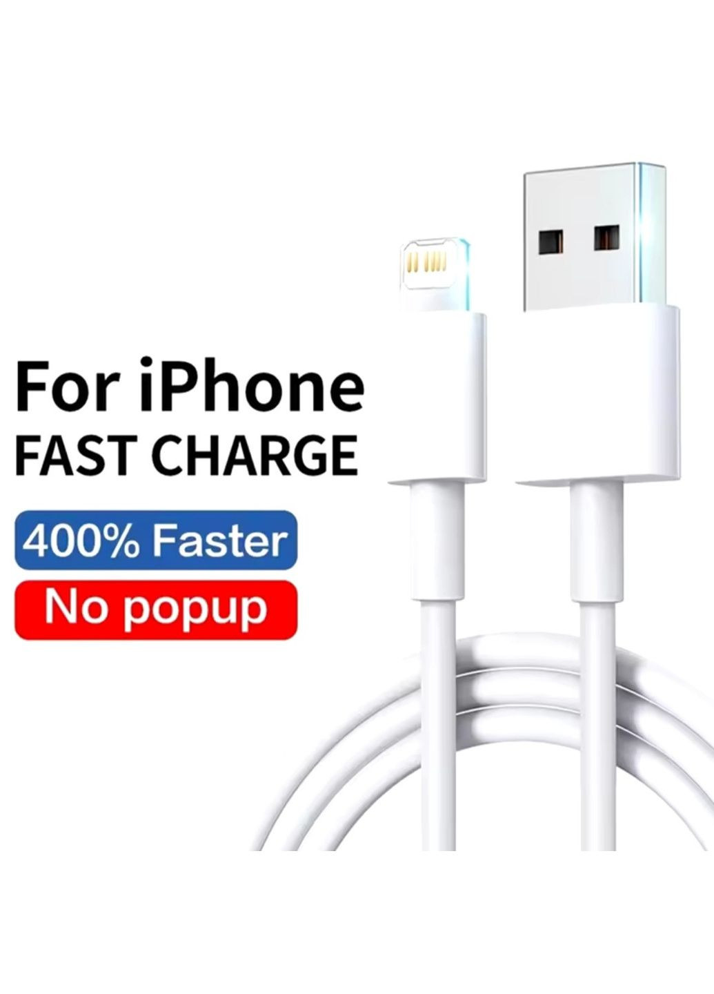 Зарядный кабель Apple iPhone, USB Type-A/Lightnin (1 метр)g WUW (342067583)