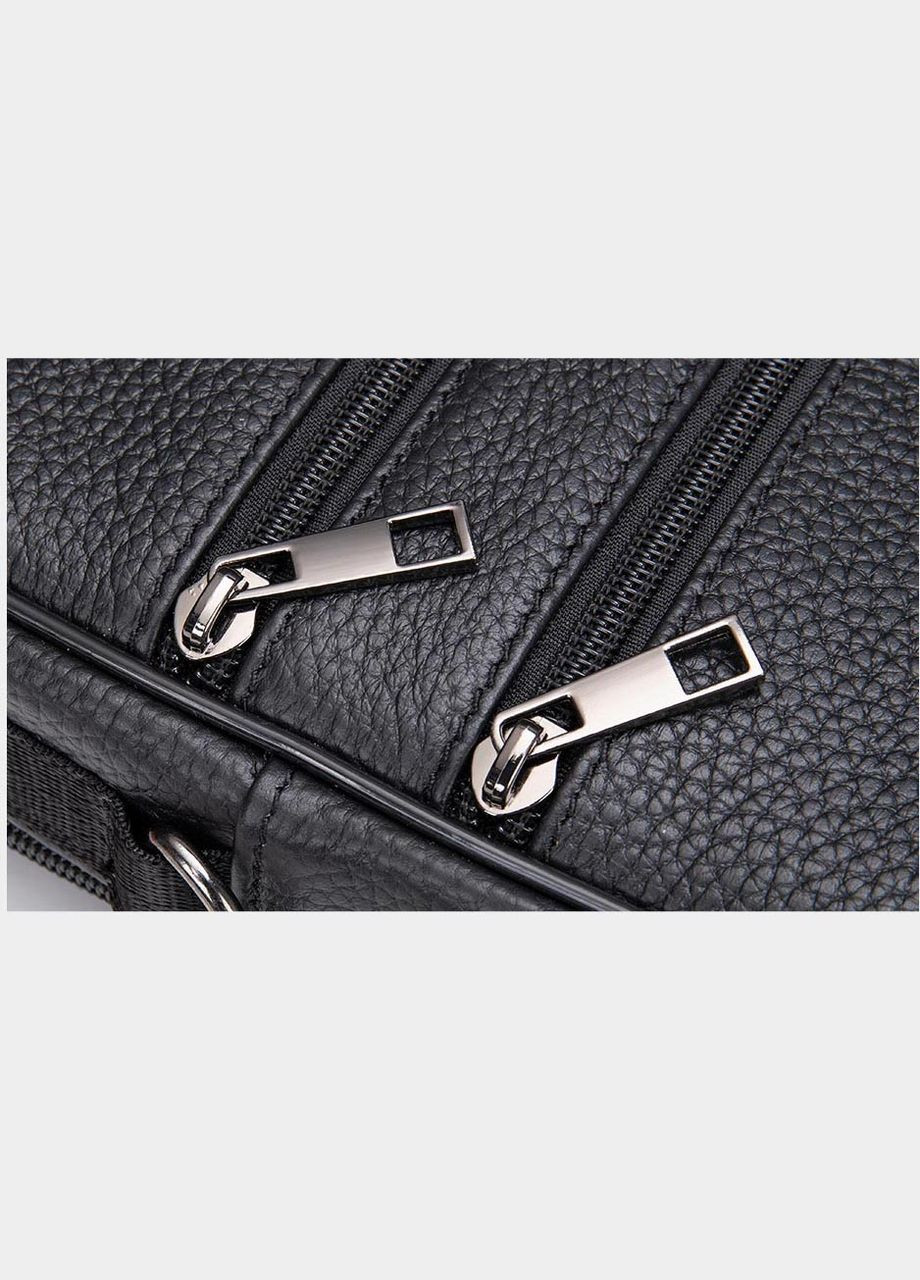 Чоловічий месенджер з натуральної шкіри для документів з безліччю кишень чорний (sku_20345) No Brand (328922709)