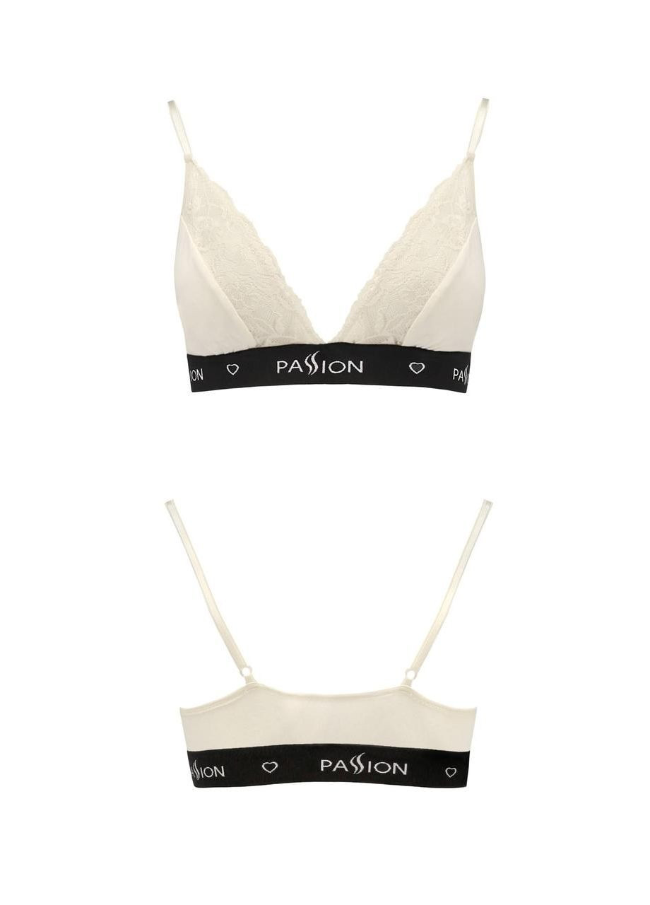 Чорний демісезонний еластичний топ з мереживом ps001 top ecru, size xl Passion