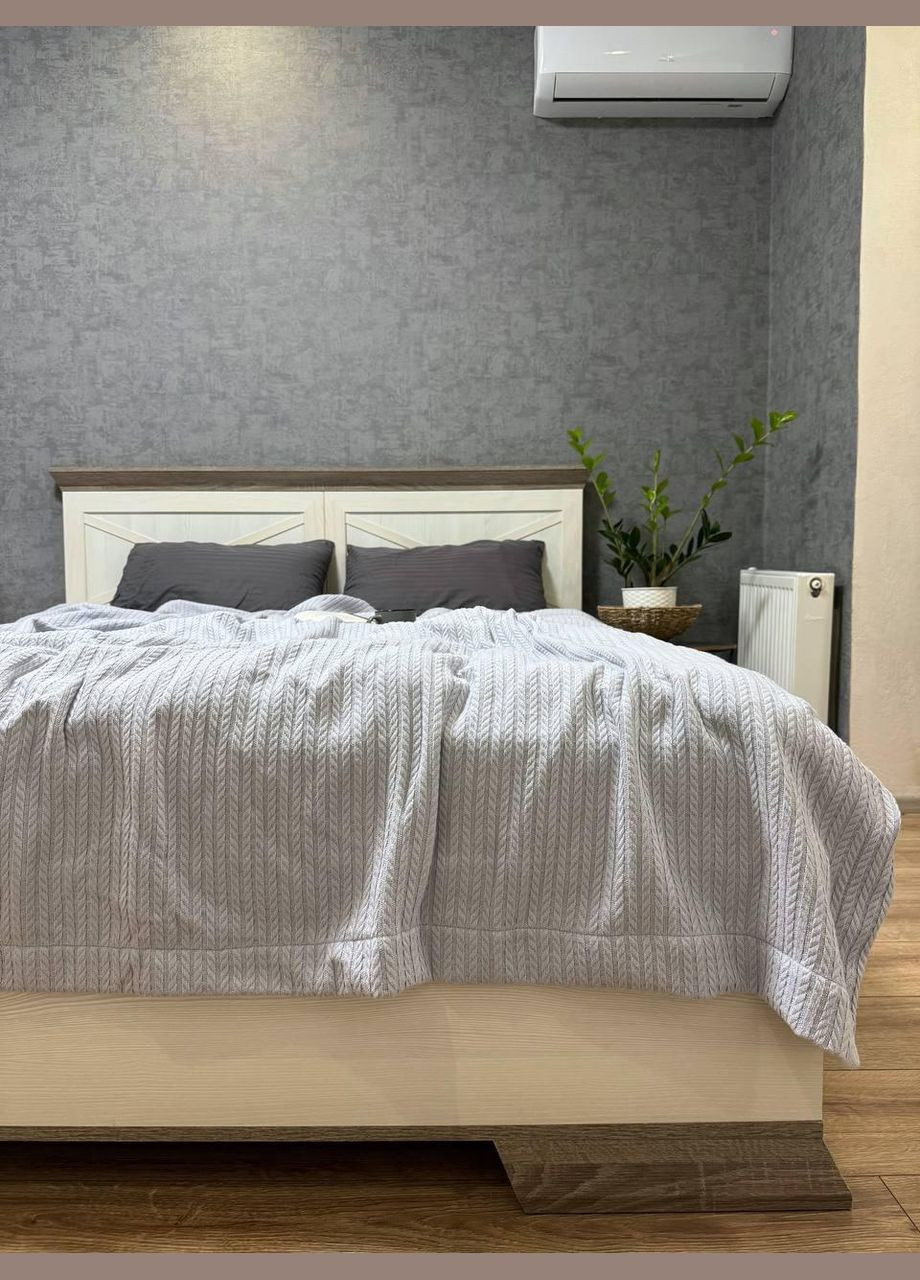 Плед кіска піке легкий Сірий Євро (ВЕ2200В) No Brand (308754604)