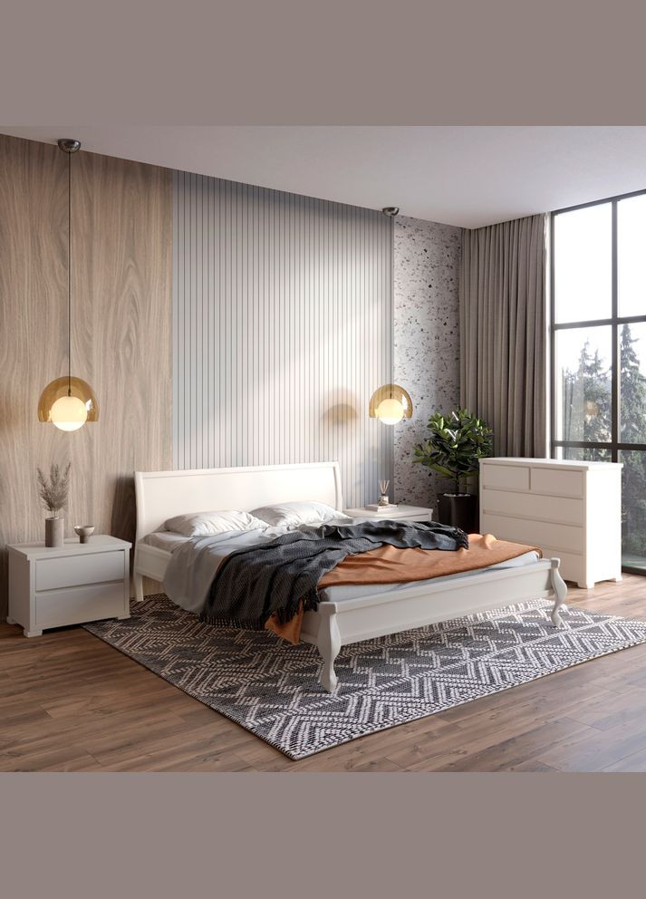 Односпальне дерев'яне ліжко Палермо (S2005Y50R) 80х200 см (MBG-11330) Mebigrand (366086627)