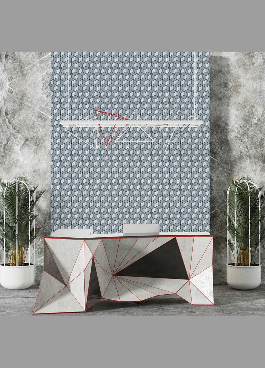 Самоклеющаяся алюминиевая плитка Серебряные квадраты абстракция 300х300х3мм Sticker Wall (300372554)