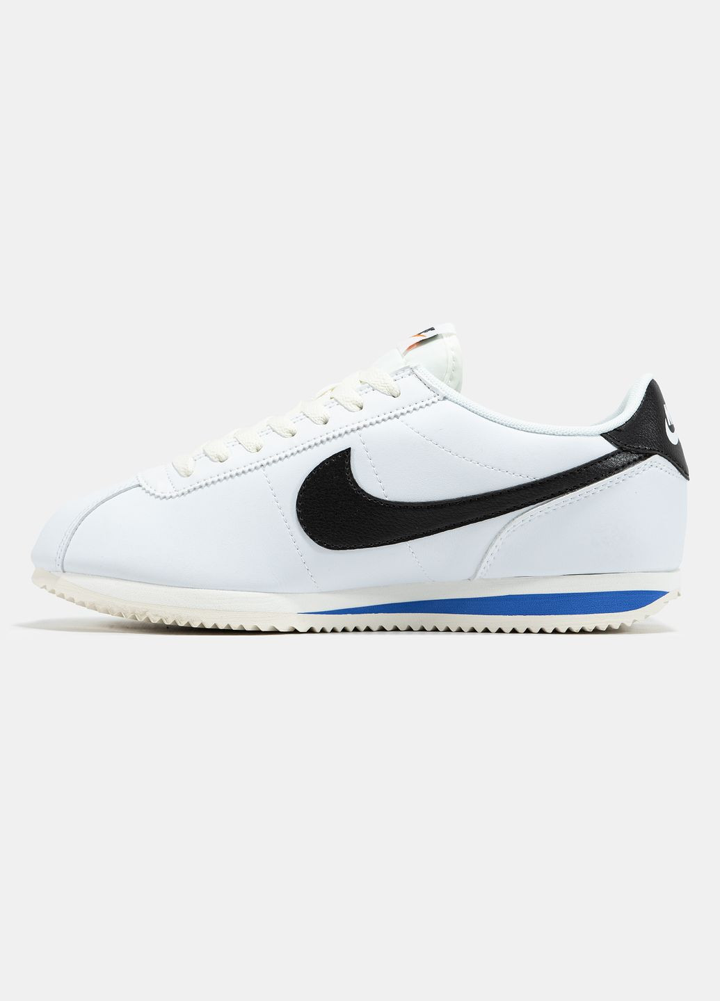 Белые демисезонные кроссовки мужские nike cortez white black blue | найк кортез белые No Brand