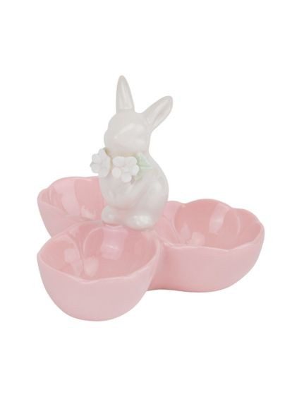 Подставка для 3 яиц "Белый кролик", розовая, 10 см (5009-004) ELISEY Кролик (322132548)