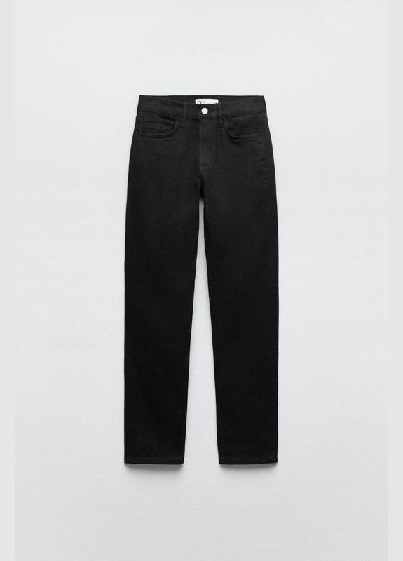 Чорні прямі джинси slim по фігурі Zara - (316645810)