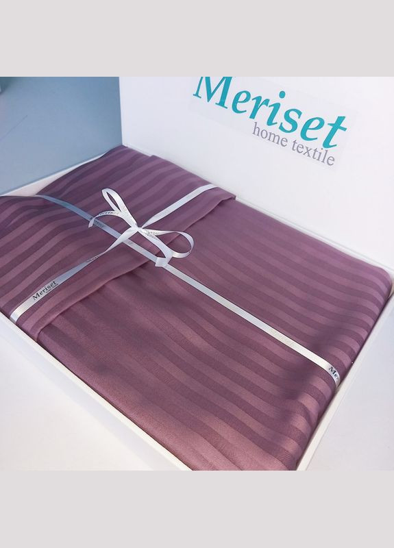 Постільна білизна PURPLE Elite Сатин страйп Сімейна на резинці MERISET (278255506)