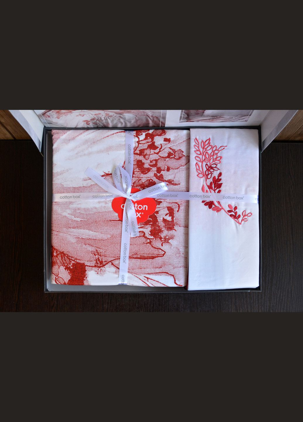 Комплект постельного белья Elite Saten 200×220 Gules Kirmizi Cotton Box (318381695)