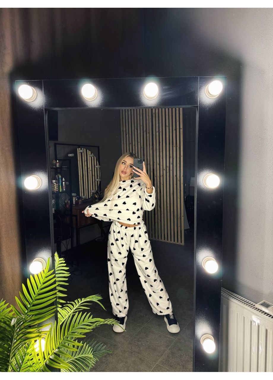 Черная зимняя женская махровая пижама кофта + брюки Asi.Store.ua