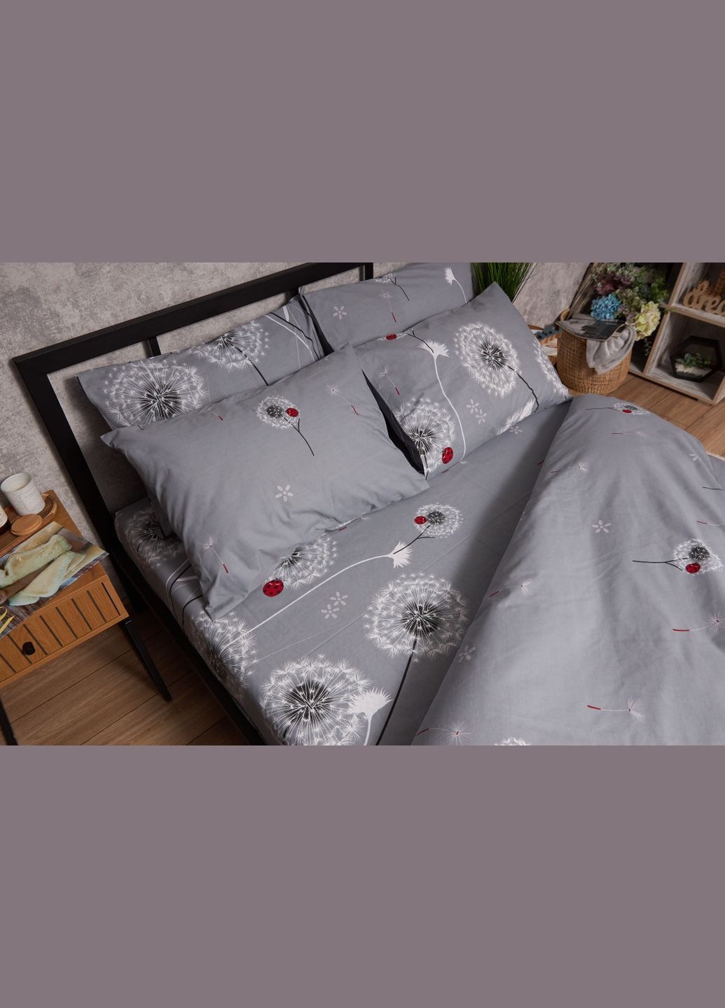 Комплект постільної білизни Бязь Gold Люкс «» сімейний 160х220х2 наволочки 2х70х70 (MS-820005457) Moon&Star Ladybug (296910034)