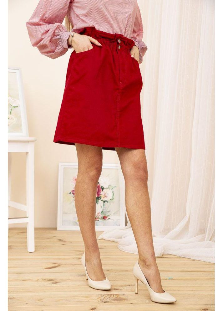 Джинсова мініспідниця, червоного кольору, 164R2023 Ager (362912660)
