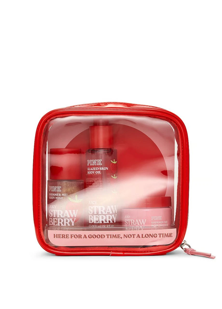 Подарунковий набір PINK Strawberry Let's Glow Away Shimmer Travel Set Victoria's Secret (401719593)