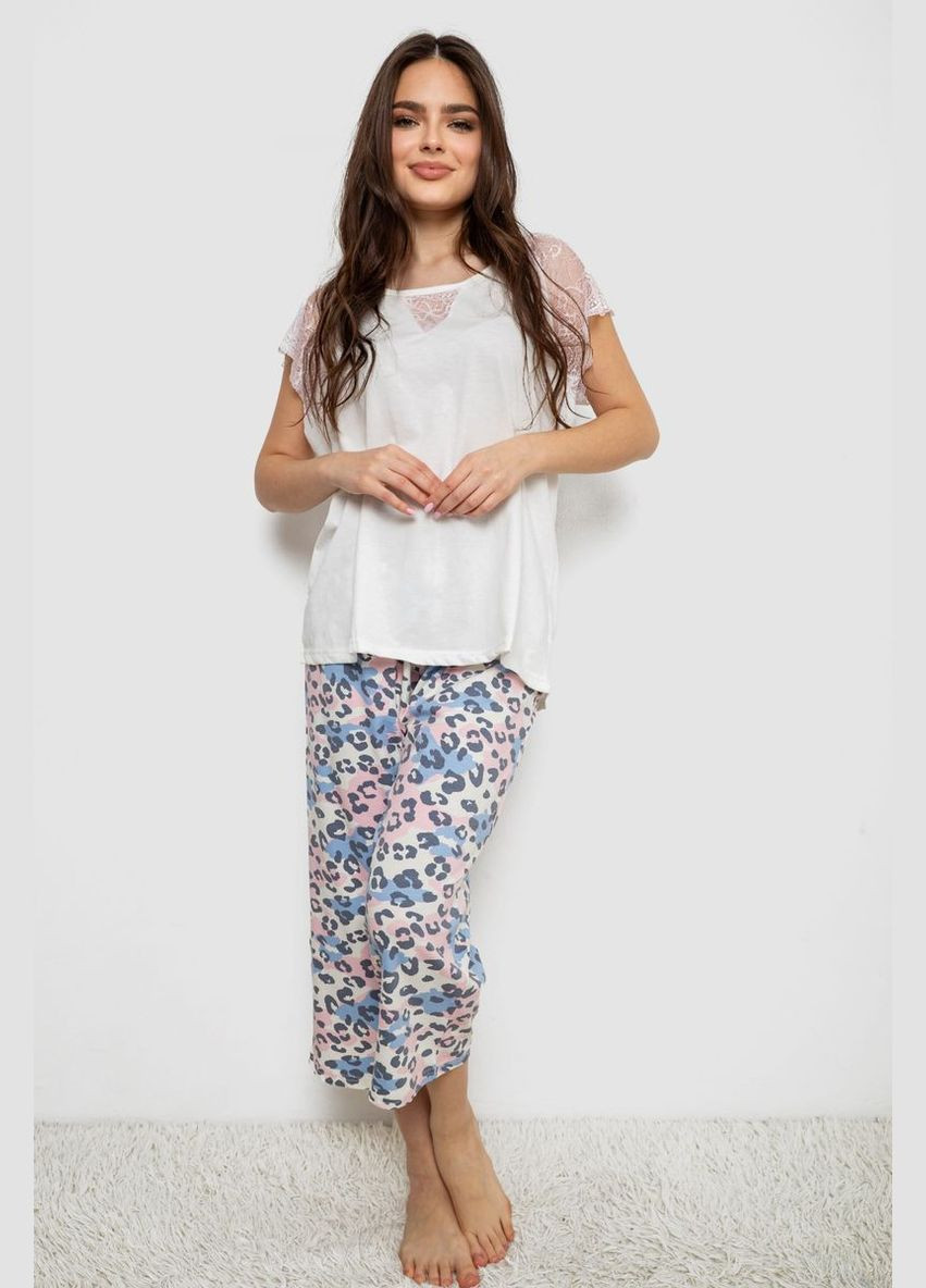 Белая пижама женская с принтом Andi 243R1602-007