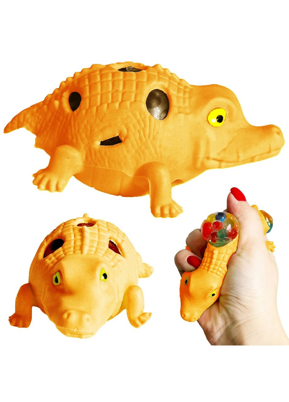 Игрушка-антистресс-квиши для сжатия жвачка-тянучка Крокодил Оранжевый 11 см No Brand (365722019)