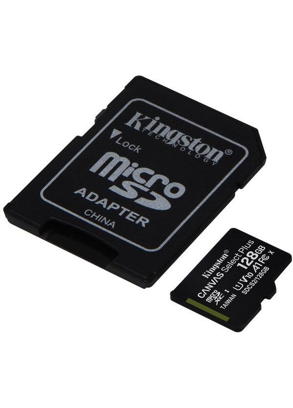 Карта пам'яті microSDXC 128GB Canvas Select Plus Class 10 UHS-I A1 + SD-adapter (SDCS2/128GB) Kingston (372458729)