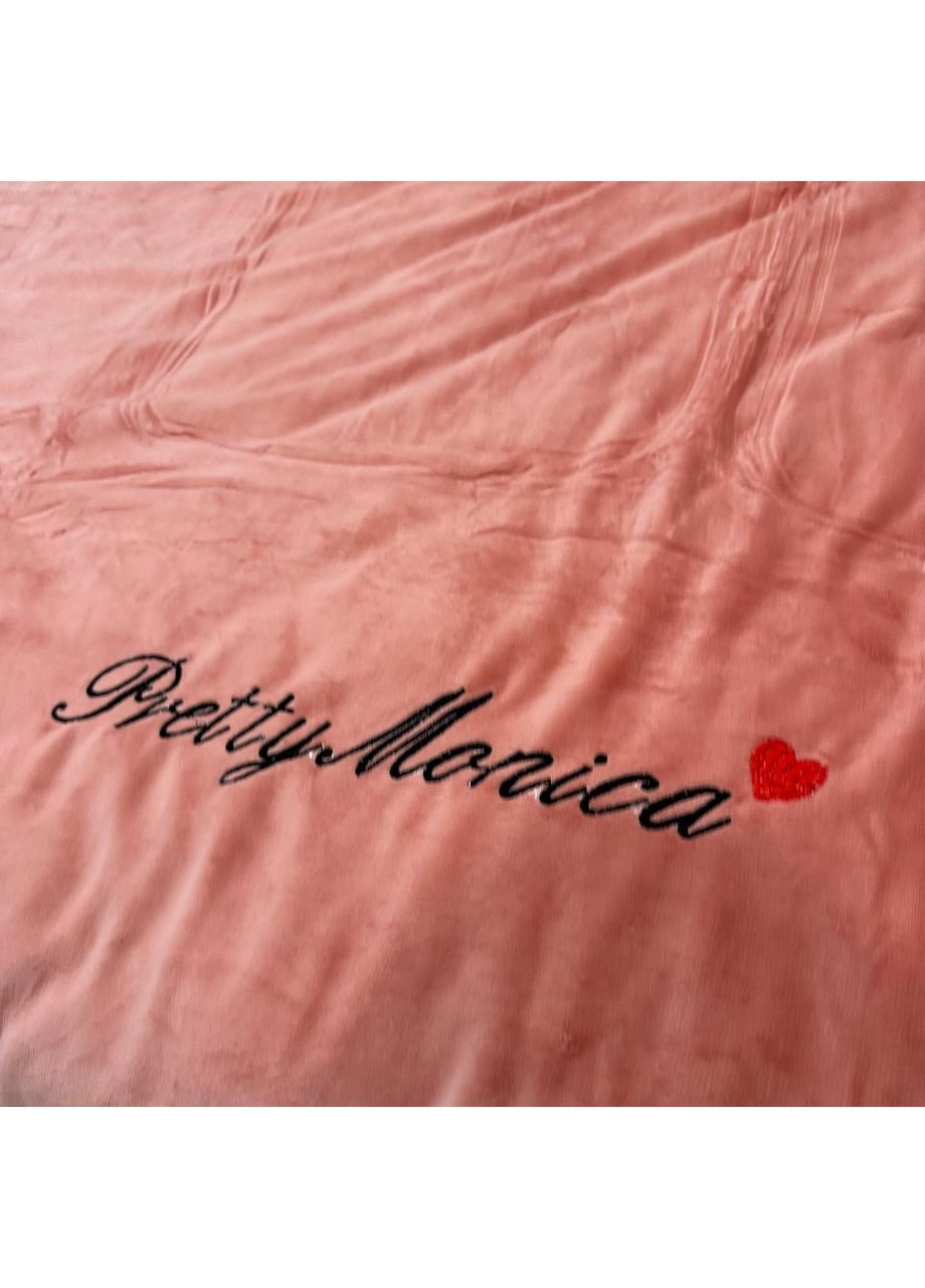 Велюровий набір постільної білизни євро розмір рожевий колір No Brand (367912396)