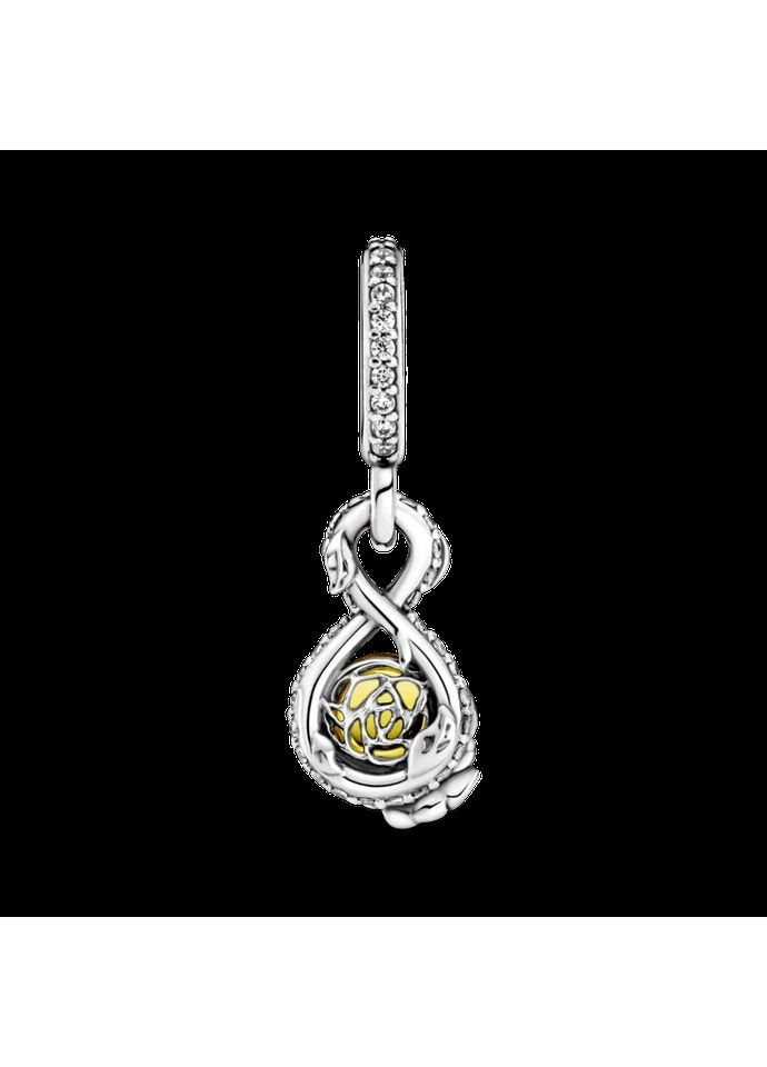 Серебряный шарм Пандора Disney "Знак бесконечности и роза" 399525C01 Kabluchka (355347519)