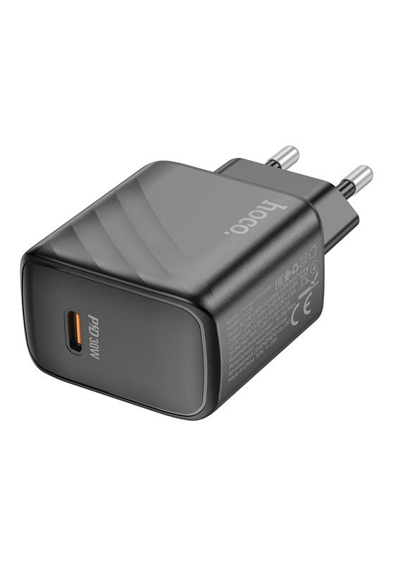 Мережевий зарядний пристрій single port PD30W charger Black (6942007609913) Hoco CS22A Value (372686825)