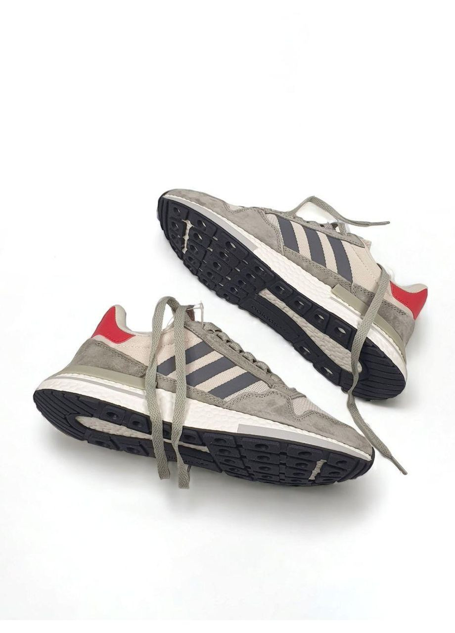 Сірі Осінні кросівки чоловічі adidas zx500 grey red адідас zx 500 No Brand