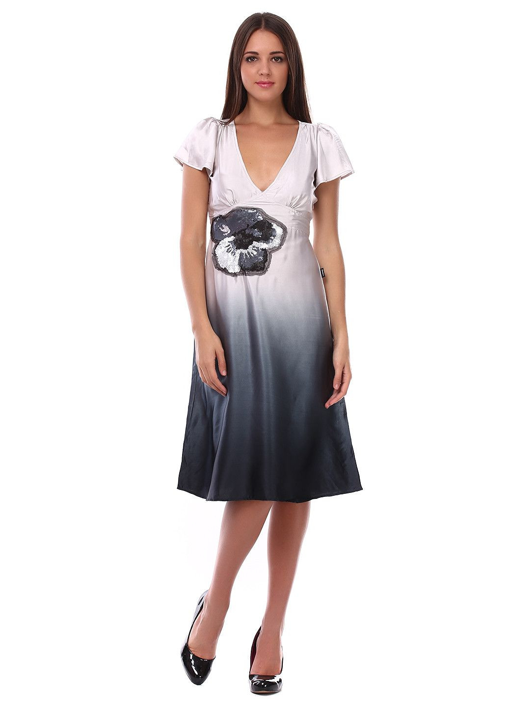 Серебряное повседневный платье серебряный Dept