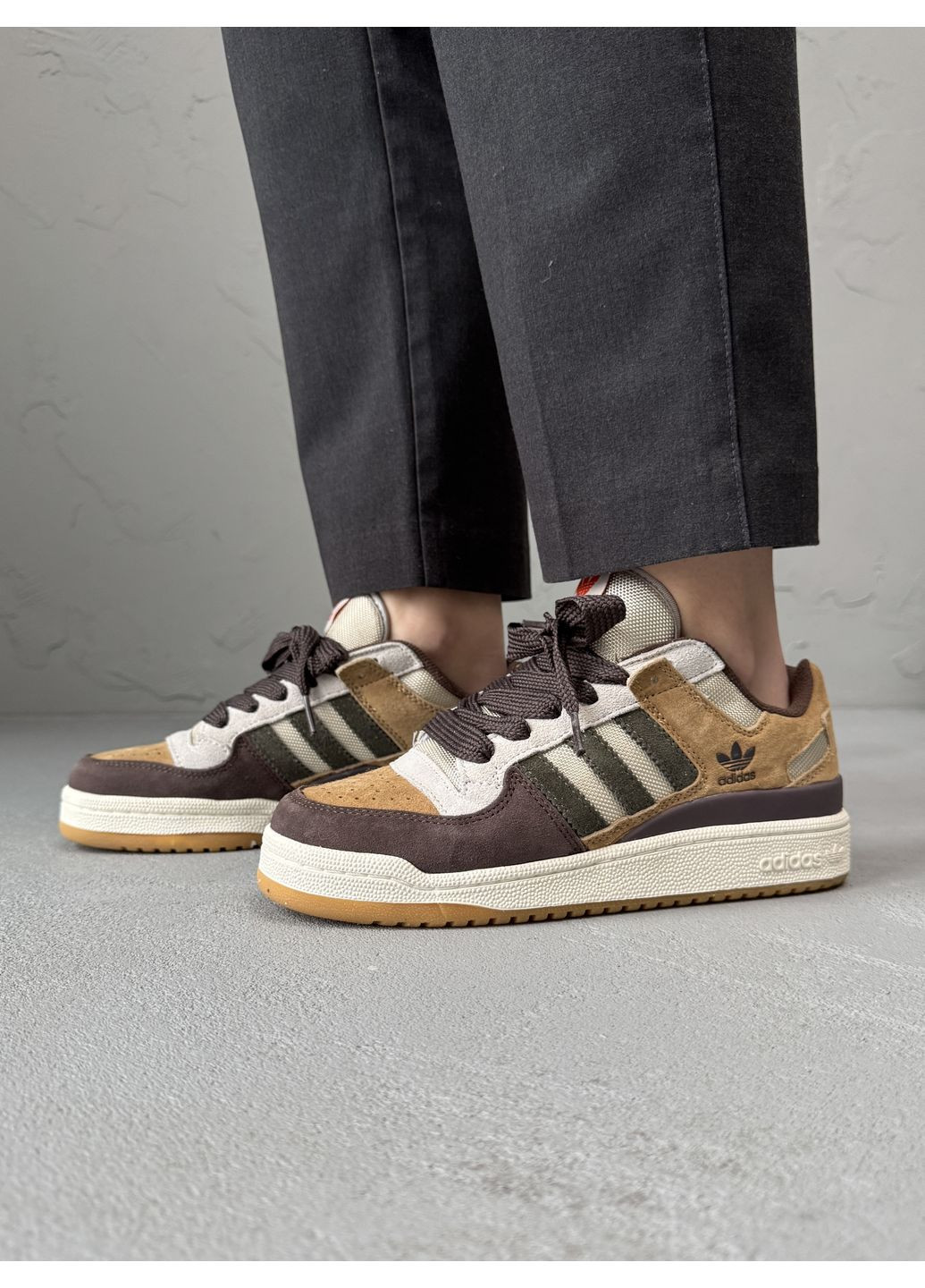 КРОСІВКИ ЖІНОЧІ ADIDAS FORUM 84 LOW BROWN АДІДАС ФОРУМ 84 No Brand комбіновані демісезони (369388552)