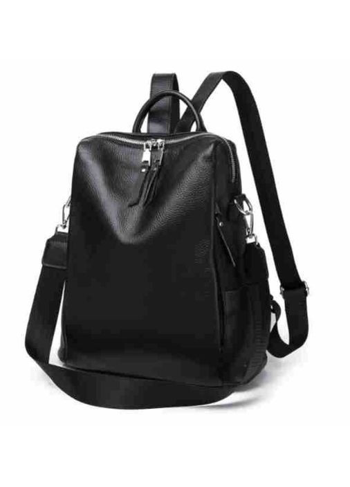 Жіночий шкіряний рюкзак трансформер із натуральної шкіри чорний сумка-рюкзак для міста та повсякденного використання ProDobro (363221621)