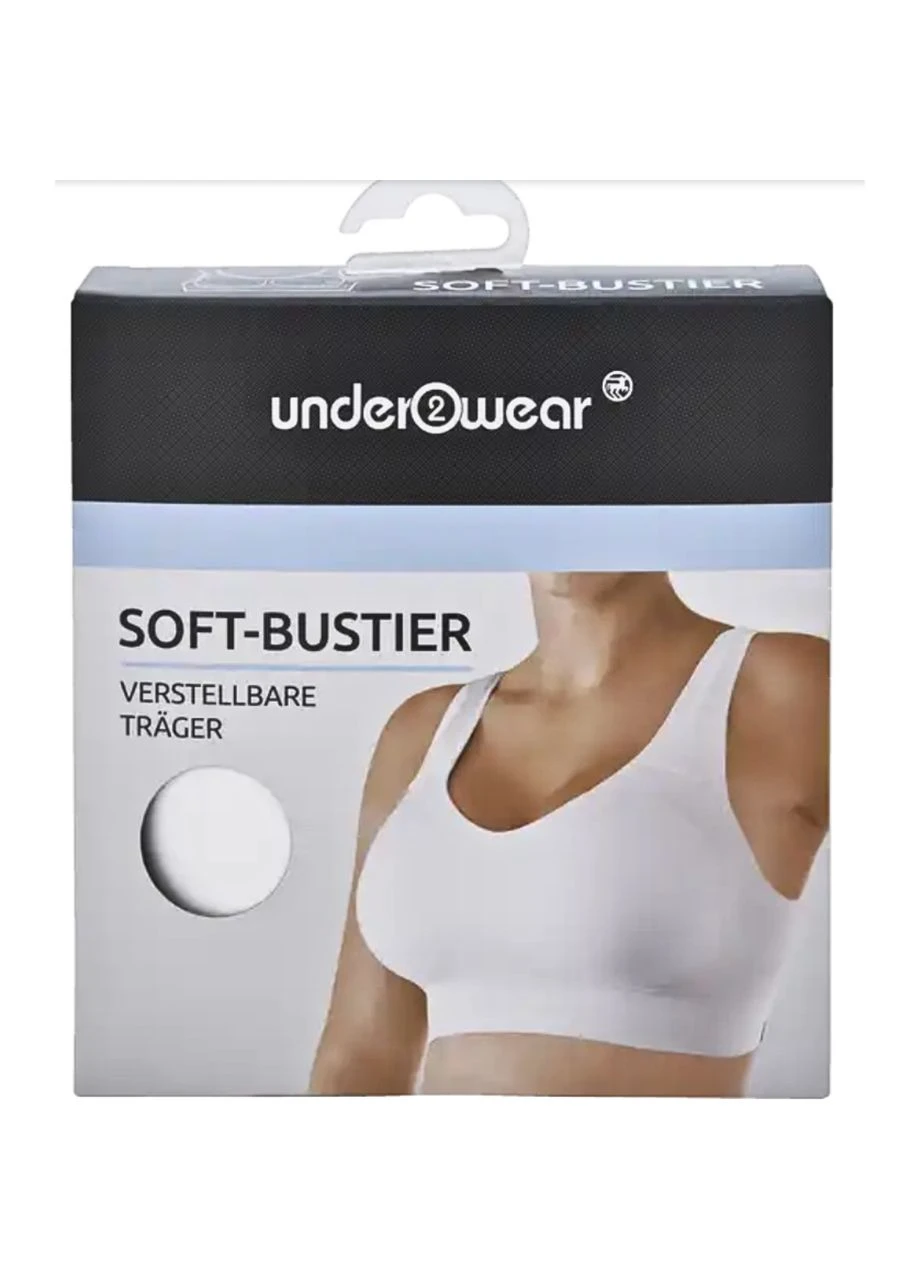 Білий жіночий топ-бюстьє soft, розмір l, без кісточок Under2wear