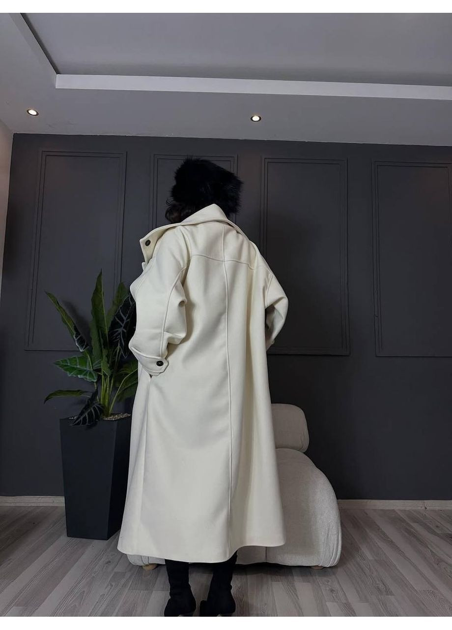 Молочное демисезонное Пальто из кашемира No Brand