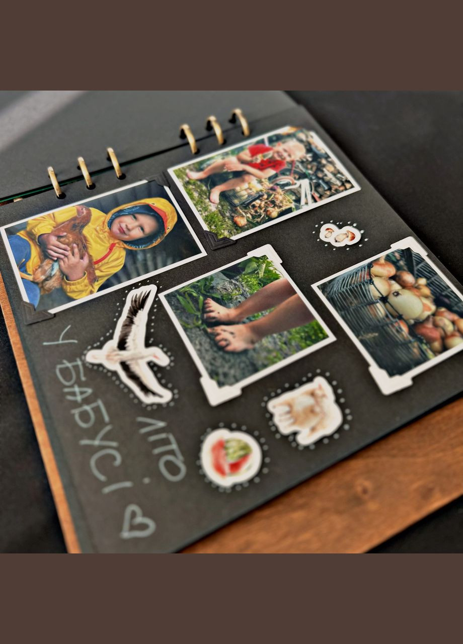 Крафтбук "Отпечаток" 23x23 с темной обложкой и черными страницами Your Magnets (336954869)