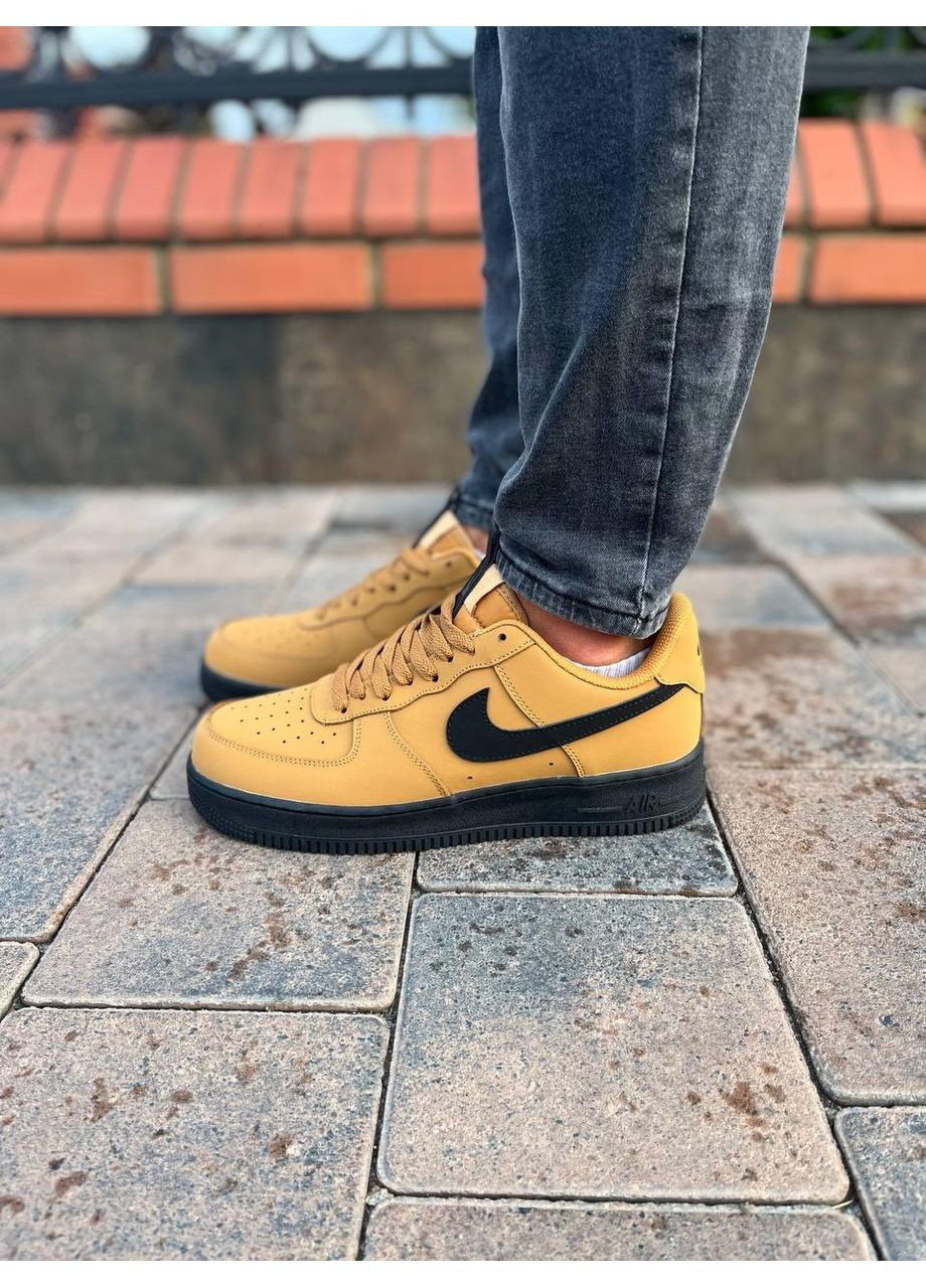 Черные демисезонные кроссовки мужские nike air force 1 07 wheat black-midnight navy найк аир форс 1 премиум No Brand