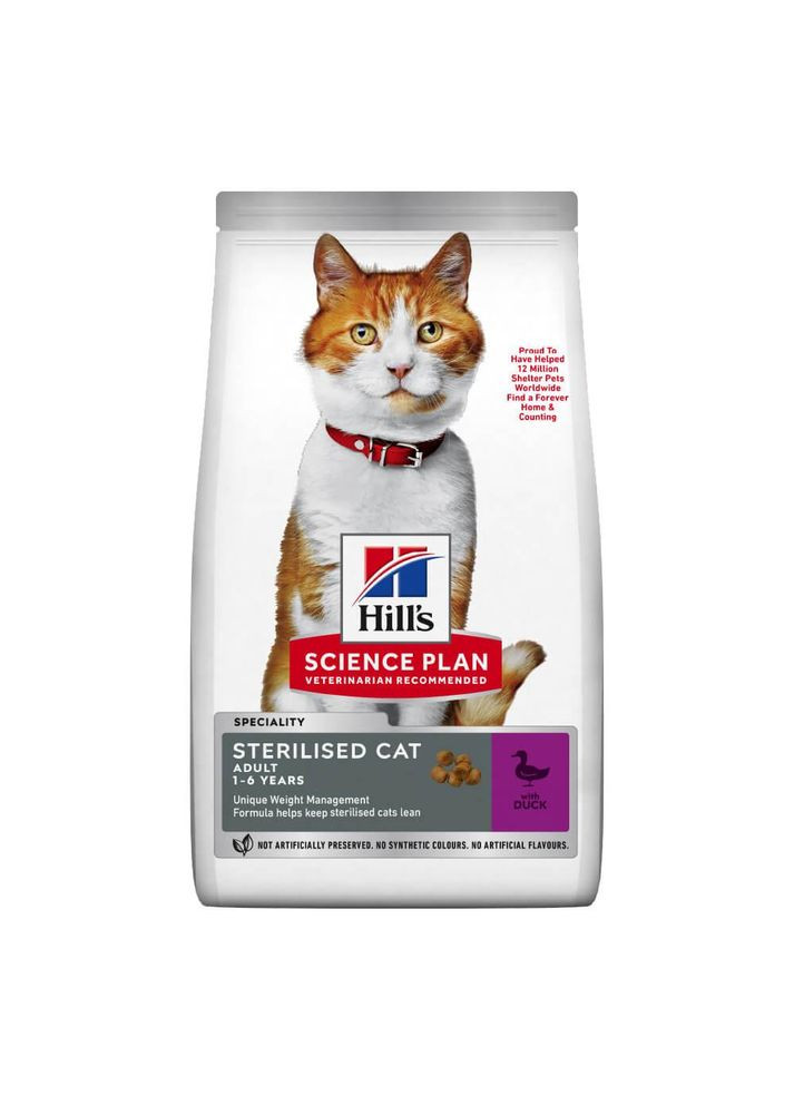 Hill’s SCIENCE PLAN Adult Sterilised Cat Duck Сухой корм для взрослых стерилизованных кошек с уткой 0,3 кг Hill's (315825246)