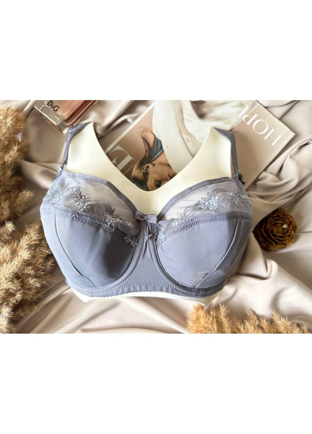 Сірий бюстгальтер великого розміру в чашці f сірий Diorella
