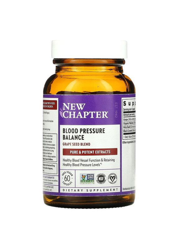 Поддержание АД, Blood Pressure,, 60 капсул New Chapter (362368680)