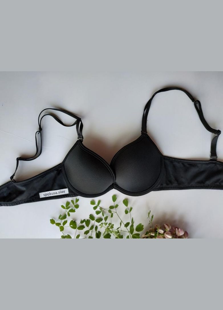 Чорний бюстгальтер гладенький чорний розмір 65в 1872 лілі Lilly з кісточками мікрофібра
