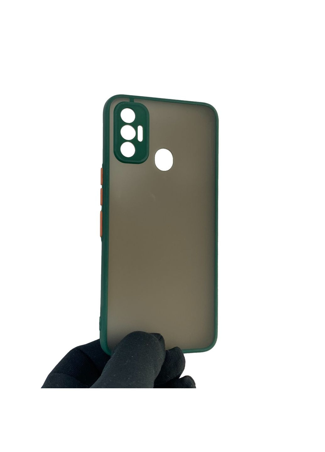 Чехол для телефона Spark 7 (KF6n) с высокими бортами с защитой камеры на техно спарк 7 темно-зеленый Tecno (366389513)