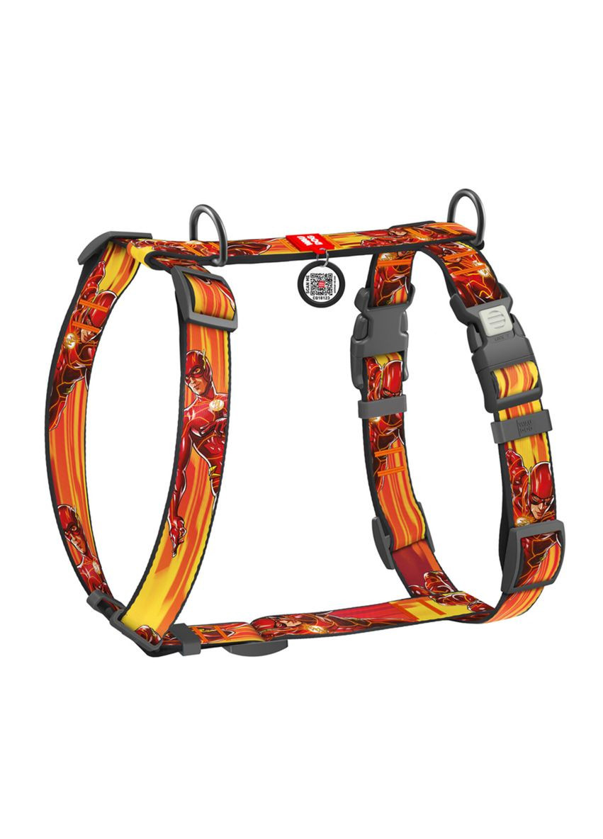 Шлея для собак анатомічна H-подібна Nylon з QR-паспортом, L, Ш 25 мм, А 51-85 см, В 60-85 см WAUDOG (331162518)