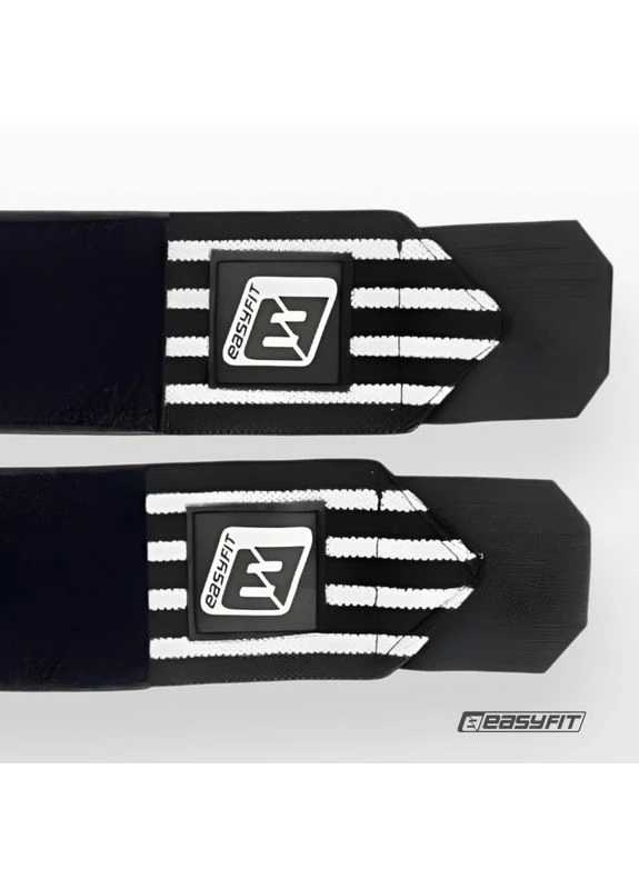 Кистьові бинти на зап'ястя 50х8 см фіксатор, чорно-білі () EasyFit EF-0060-GY (382182549)