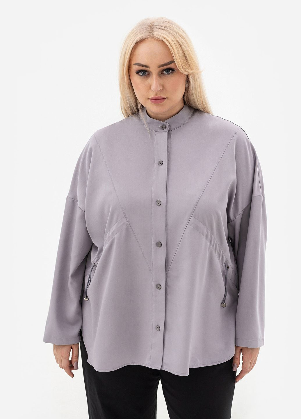 Серая рубашка однотонная Garne